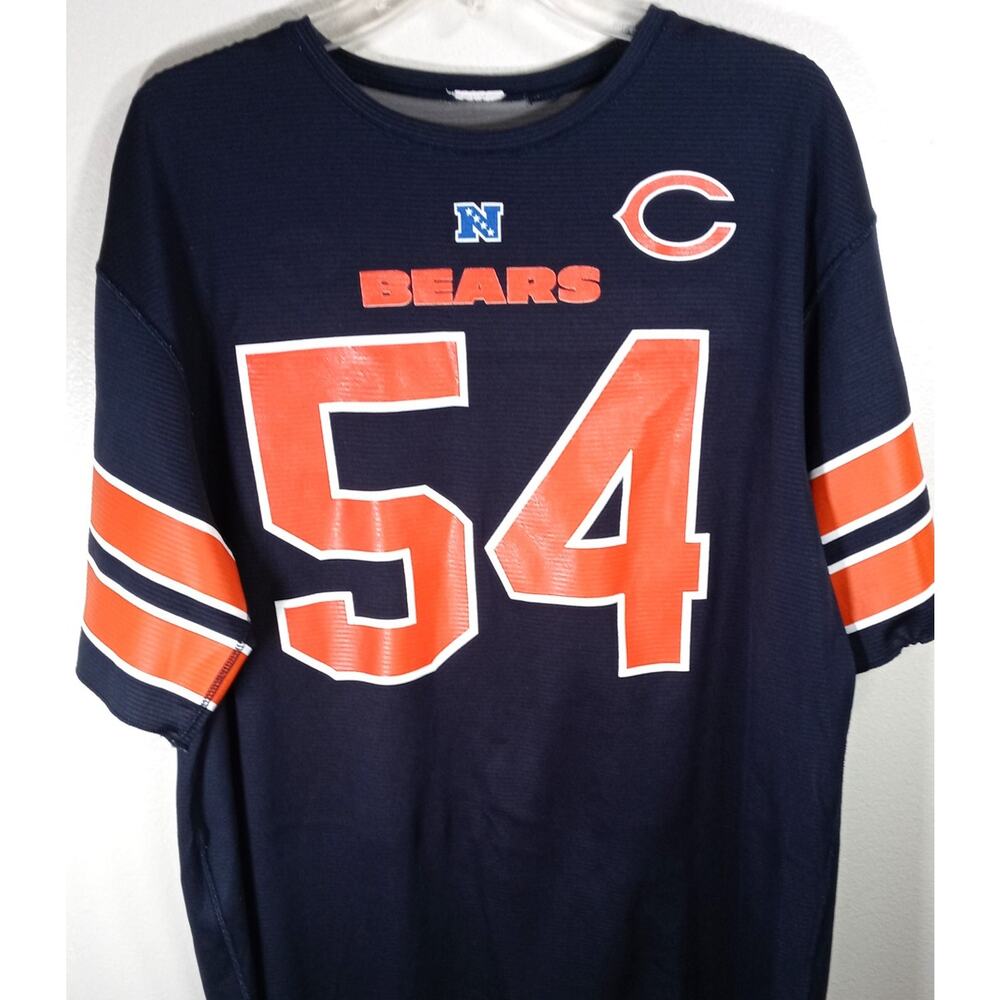 Chicago Bears Jersey Brian Urlacher # 54 Size Large Blue NFL North See Condition